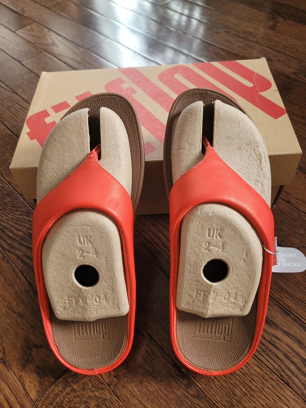 NWT FitFlop Ringer Toe-Post Sandals Flame Red - Picture 2 of 7